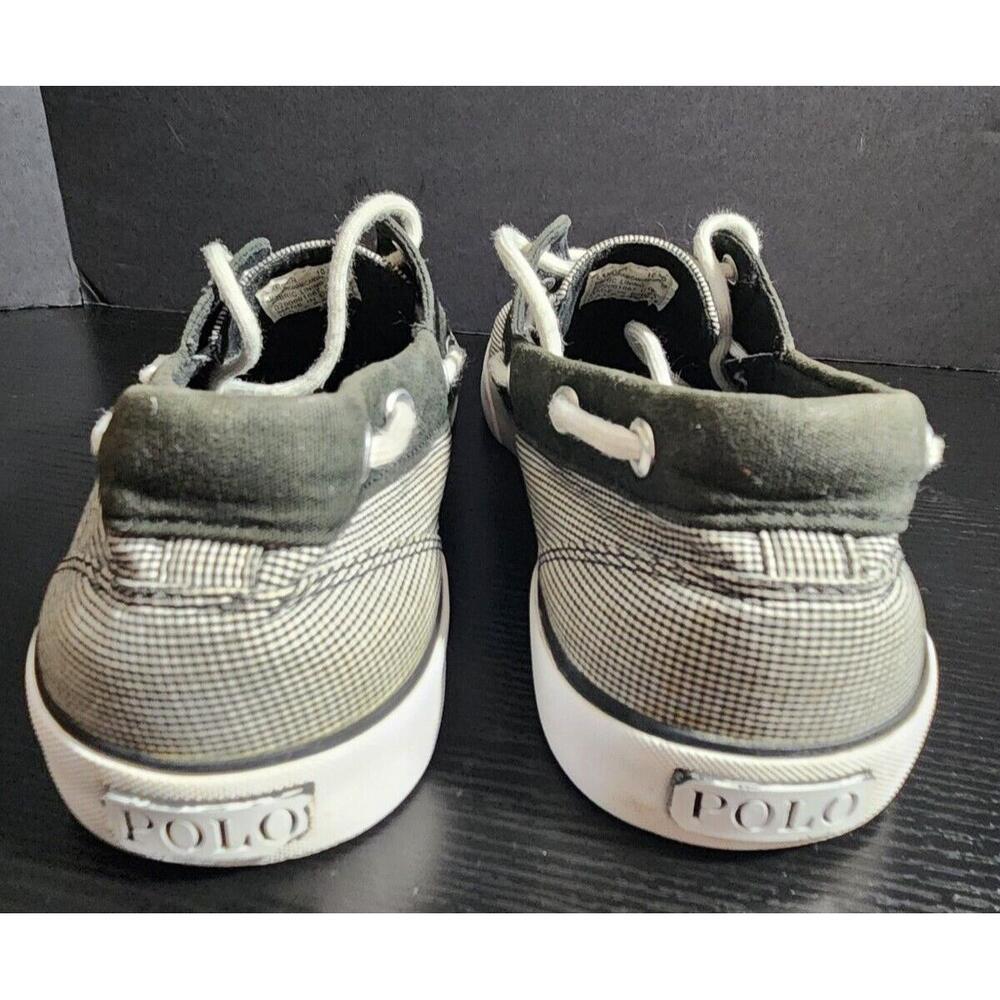 Men's Polo Ralph Lauren Lander Gray Black Canvas Boat Shoes with pony size 10.5D - Picture 2 of 8